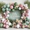 Dusty Pink & Green Balloon Garland – Double Stuffed Sage, Pink & White Sand Balloons Arch Kit
